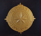 World Showcase Medallion Inspired Sign / Plaque Prop Replica - Hammered Gold