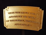 Main Street Entranceway Welcome Plaque Inspired Sign - Gold Shade