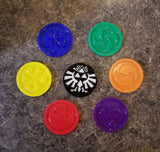 Ocarina of Time Themed Temple Medallion + Hyrule Crest Coaster Set - 7 total