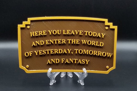 Main Street Entranceway Welcome Plaque DL Inspired Sign - Dual Brown / Gold Color