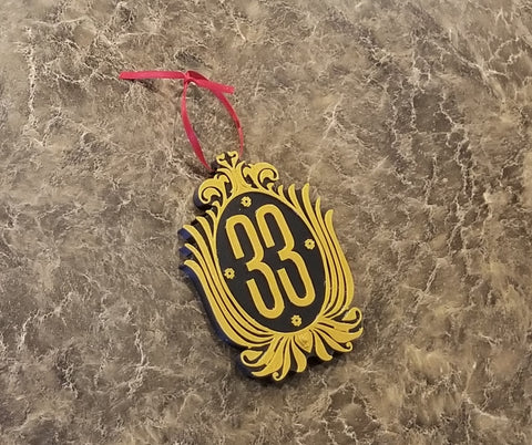 Club 33 Plaque DW Inspired Sign Christmas Ornament ( Theme Park Prop Inspired Replica )