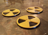 Duke Nukem Inspired Nuclear Symbol Coaster Set - 3 total