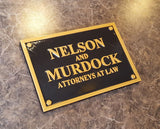 Daredevil Inspired Nelson and Murdock Attorney Sign / Plaque Replica