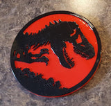 Jurassic Park Inspired Tyrannosaurus Rex Dinosaur Sign / Plaque - Dual Red / Black Color